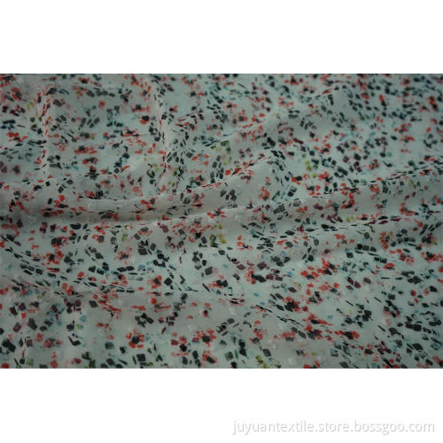 100% Polyester Swiss Dot Clip Jacquard Chiffon Fabric